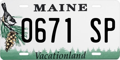 ME license plate 0671SP
