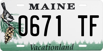ME license plate 0671TF