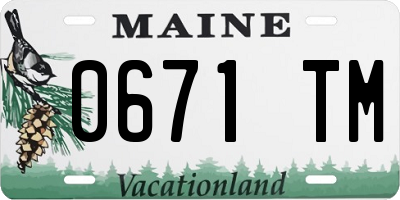 ME license plate 0671TM
