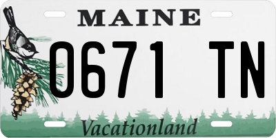 ME license plate 0671TN