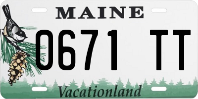 ME license plate 0671TT