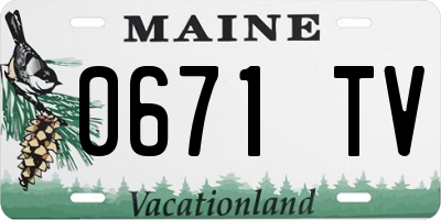ME license plate 0671TV