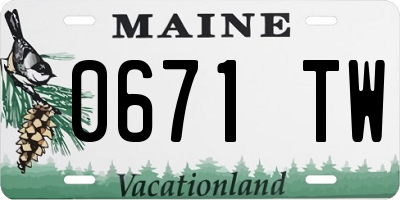 ME license plate 0671TW