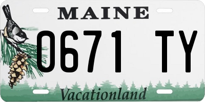 ME license plate 0671TY