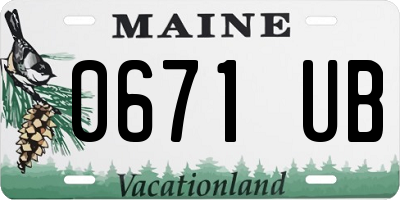 ME license plate 0671UB