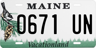 ME license plate 0671UN