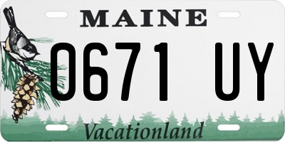 ME license plate 0671UY