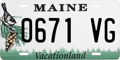 ME license plate 0671VG