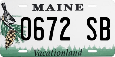 ME license plate 0672SB