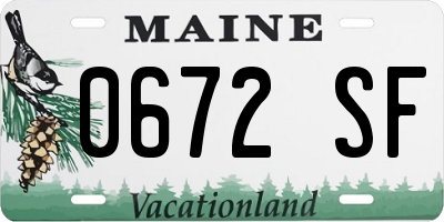 ME license plate 0672SF