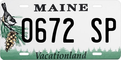 ME license plate 0672SP