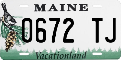 ME license plate 0672TJ