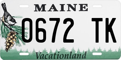 ME license plate 0672TK