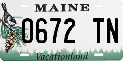 ME license plate 0672TN