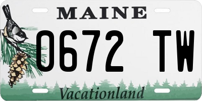 ME license plate 0672TW