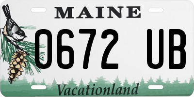 ME license plate 0672UB