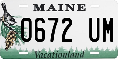 ME license plate 0672UM