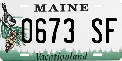 ME license plate 0673SF