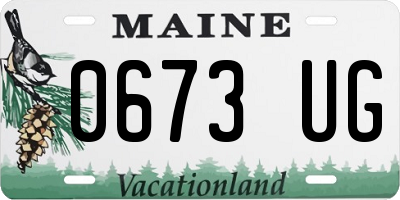 ME license plate 0673UG