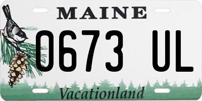 ME license plate 0673UL