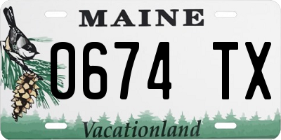 ME license plate 0674TX