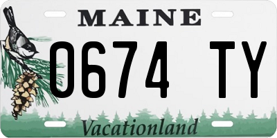 ME license plate 0674TY