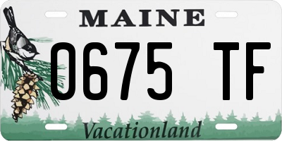 ME license plate 0675TF