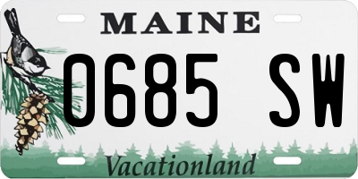 ME license plate 0685SW