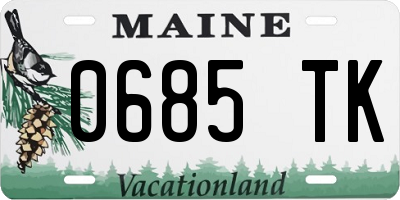 ME license plate 0685TK
