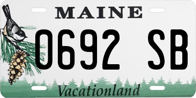 ME license plate 0692SB