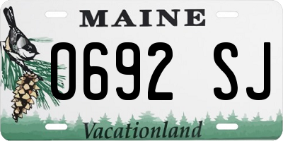 ME license plate 0692SJ