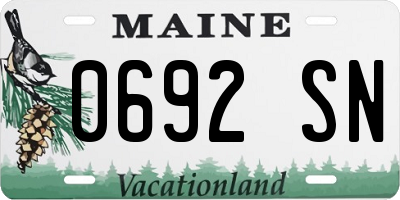 ME license plate 0692SN