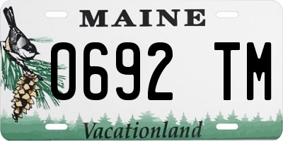 ME license plate 0692TM