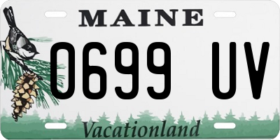 ME license plate 0699UV