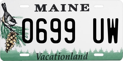 ME license plate 0699UW