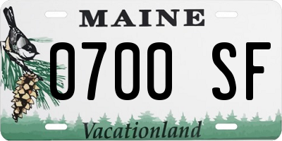 ME license plate 0700SF