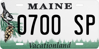 ME license plate 0700SP