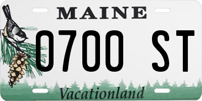 ME license plate 0700ST