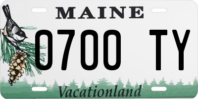 ME license plate 0700TY