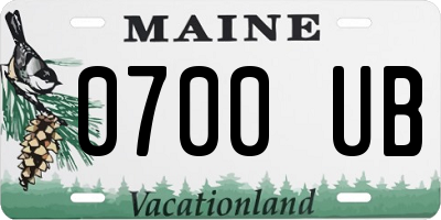 ME license plate 0700UB