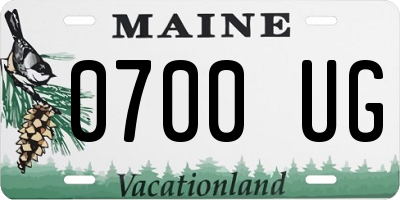 ME license plate 0700UG