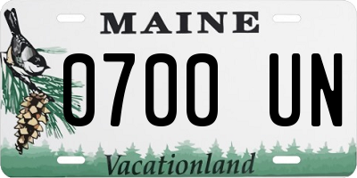 ME license plate 0700UN