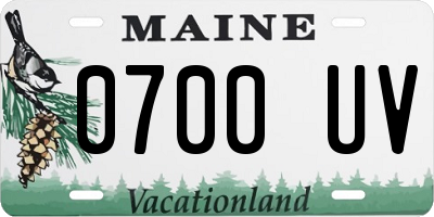 ME license plate 0700UV