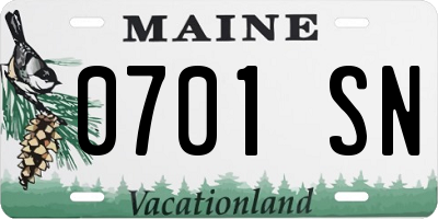 ME license plate 0701SN