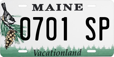 ME license plate 0701SP
