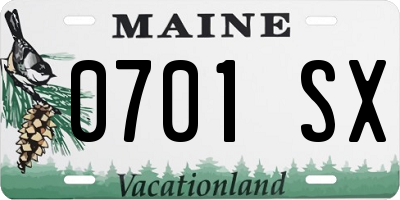 ME license plate 0701SX