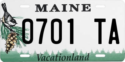 ME license plate 0701TA