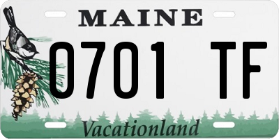ME license plate 0701TF