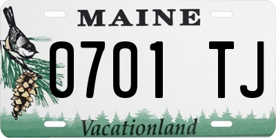 ME license plate 0701TJ