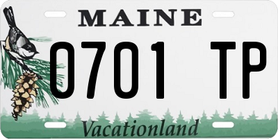 ME license plate 0701TP